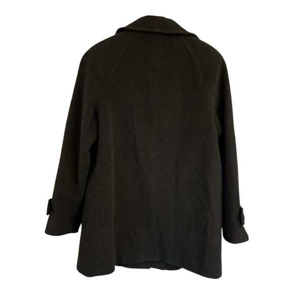 London Fog wool blend pea coat medium black gray button down winter outdoors - Picture 11 of 12